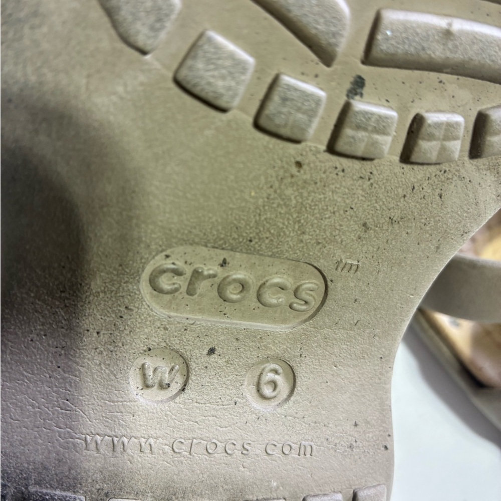CROCS Tan Sandals Comfort Slip-On - Picture 6 of 8